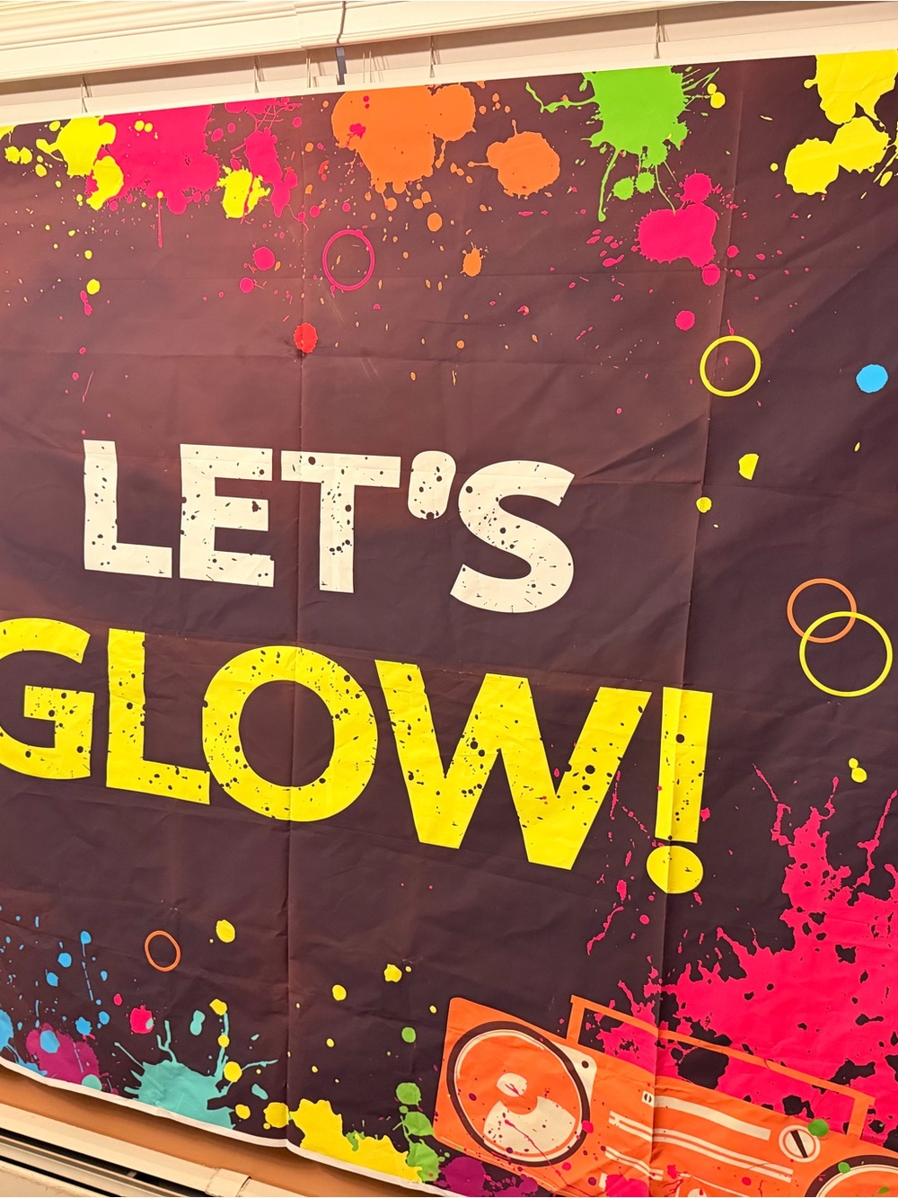 LET'S GLOW! Neon Party Backdrop